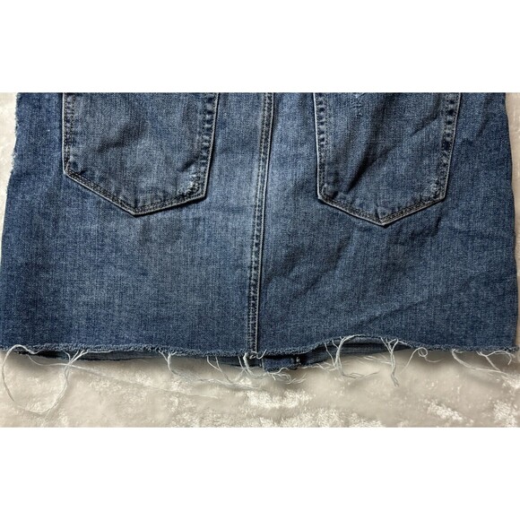 Zara Womens Blue Jean Denim Trafaluc Pockets Distressed Mini Skirt Size Small 26 - Picture 14 of 15